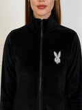 Velour Zip-Up High Neck Track Suit