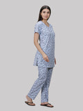 Leaf & Floral Print night suit with pyjama set