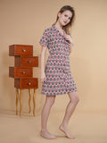 Conversational Printed Cotton Shirt Nightdress