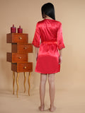 Brick Red 2 pcs Nightdress With Robe