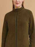 Olive Zip-Front Tracksuit Set