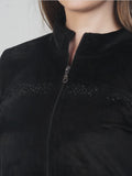 Black Velvet Zip-Up Tracksuit