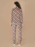 Brown Checkered Night Suit