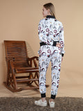 Cartoon Style White Zipper Coord set