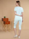 Women's Cotton Printed Top & Basic Capri Set