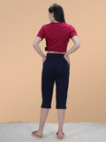 Women's Elastic Waistband Lounge Capris