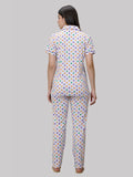 DOTTED FRONT OPEN PYJAMA SET FOR WOMEN