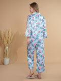 Satin Leaf Print Night Suit