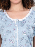 Floral Print Button up Nightgown