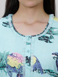 Bird Print Button Up Long Pyjama Set