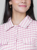 Pink Houndstooth Cozy Lounge Set