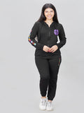 Hooded Twill Terry Co-ord Set - Black | Hoodie with Zipper | Long Sleeves | Co-Ord for Women