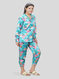 Flower Print Shirt & Jogger Nightsuit