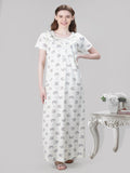 Printed Button Up Maxi Nightgown