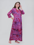 Embroidered Tie & Dye Maxi Nighty