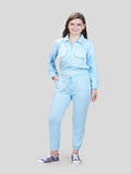 Chic Sky Blue Top & Jogger Set