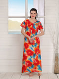 Rayon Abstract Print Nightgown