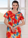 Rayon Abstract Print Nightgown