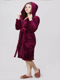 Fur Hooded Dressing Gown